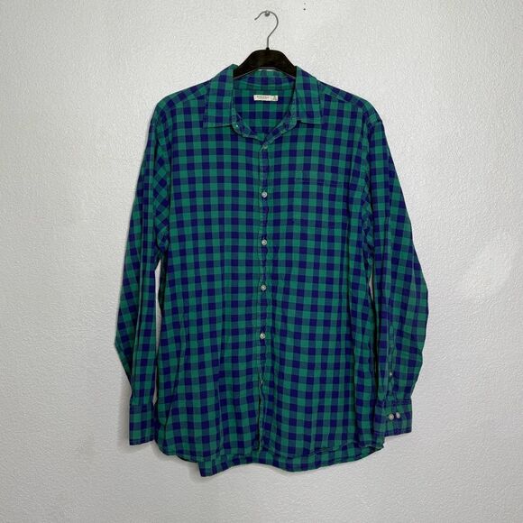 Sonoma Men's Blue and Green Plaid Shirt Size XL - Picture 1 of 5